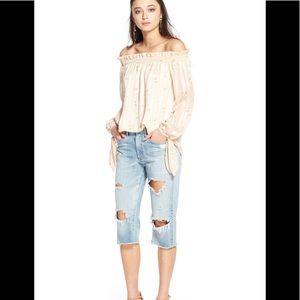 WAYF off shoulder floral top